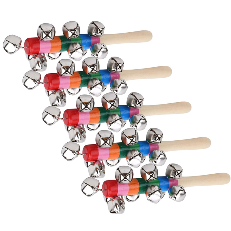 5PCS Wooden Jingle Hand Bells  - Kids Toys Xylophone recension och pris