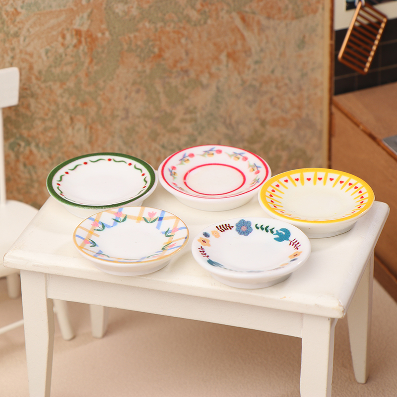 5Pcs 1/12 Dollhouse Mini Plate - Dollhouse Furniture Set recension och pris