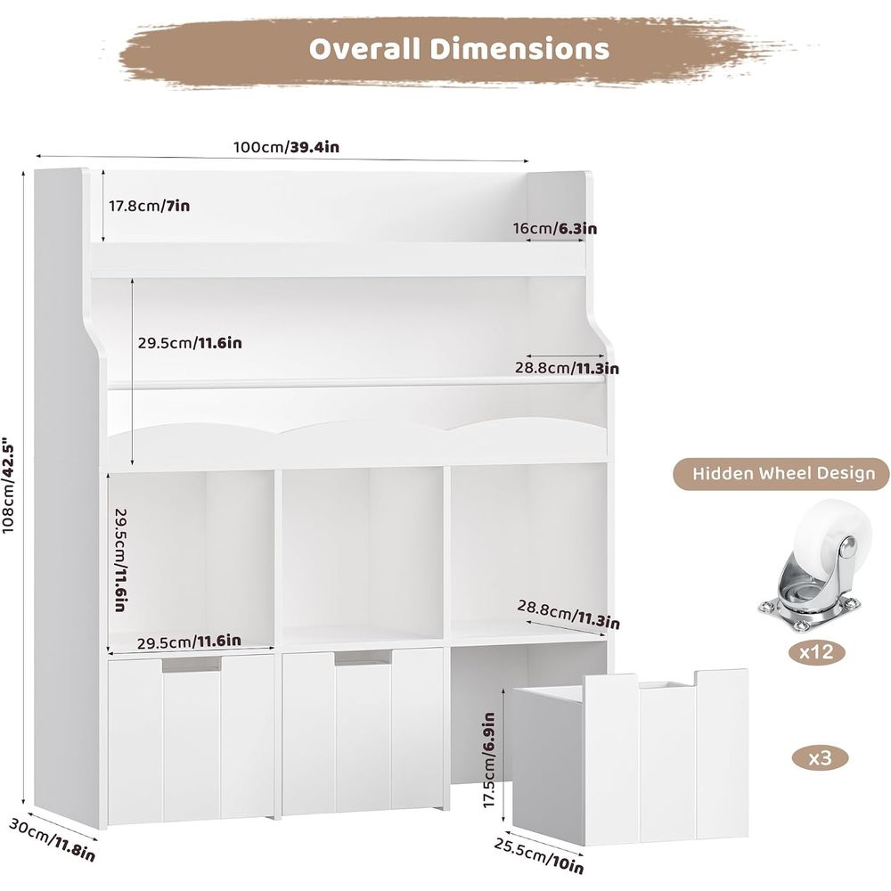 Kids Toy Storage Organizer wit - Kids' Toy recension och pris