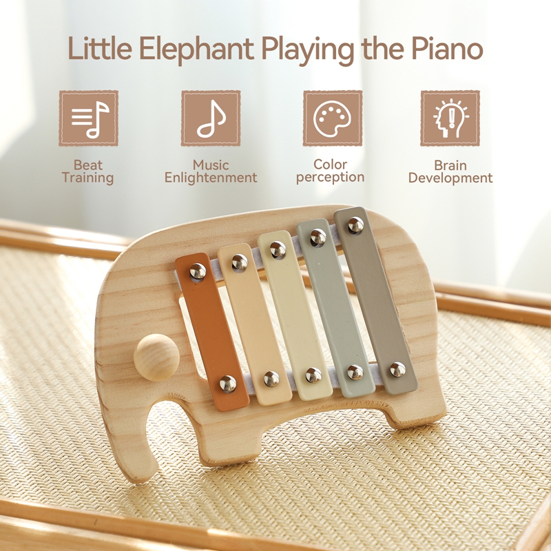 Montessori Wooden 5 Tones Mult - Kids Toys Xylophone recension och pris