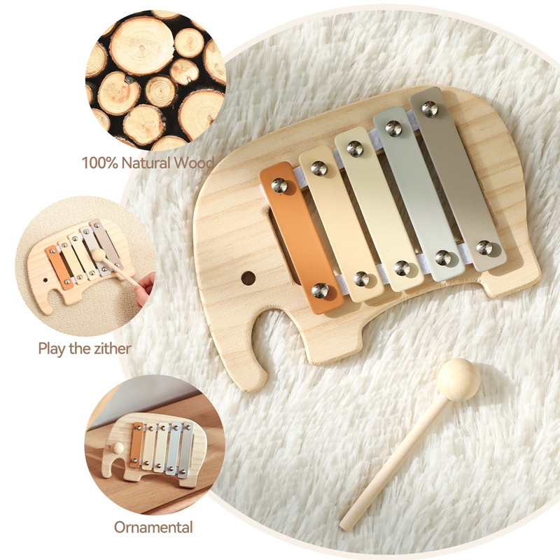 Montessori Wooden 5 Tones Mult - Kids Toys Xylophone recension och pris
