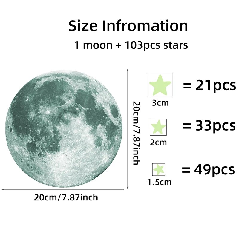 103pcs Luminous Moon and Stars - Glow In Dark Stars recension och pris
