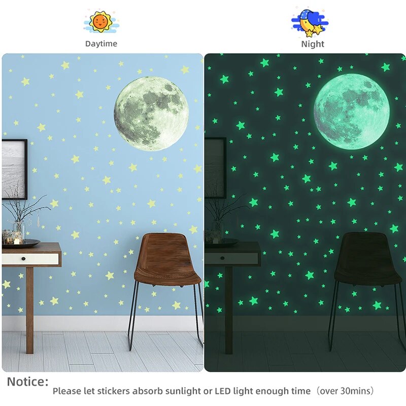 103pcs Luminous Moon and Stars - Glow In Dark Stars recension och pris