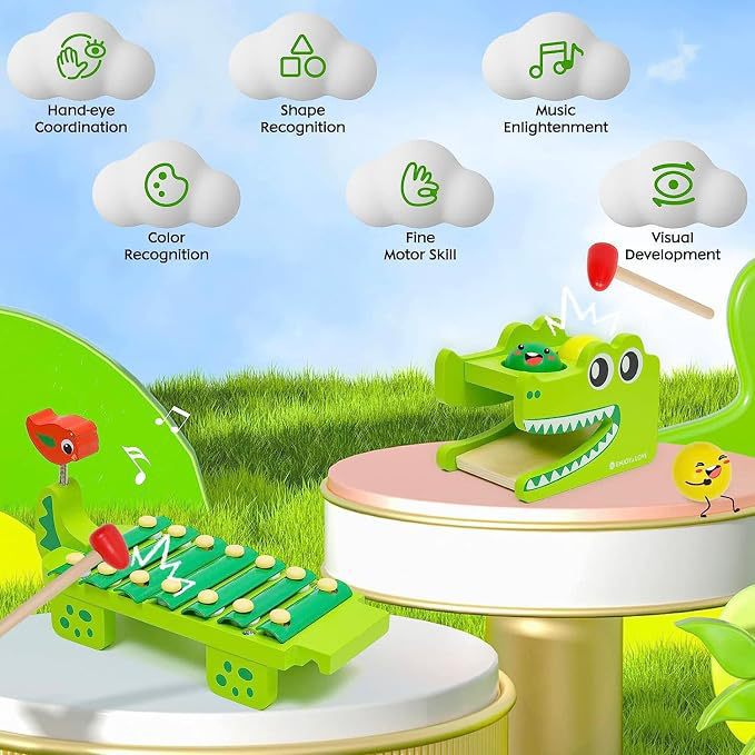 Montessori Wooden Crocodile Xy - Kids Toys Xylophone recension och pris