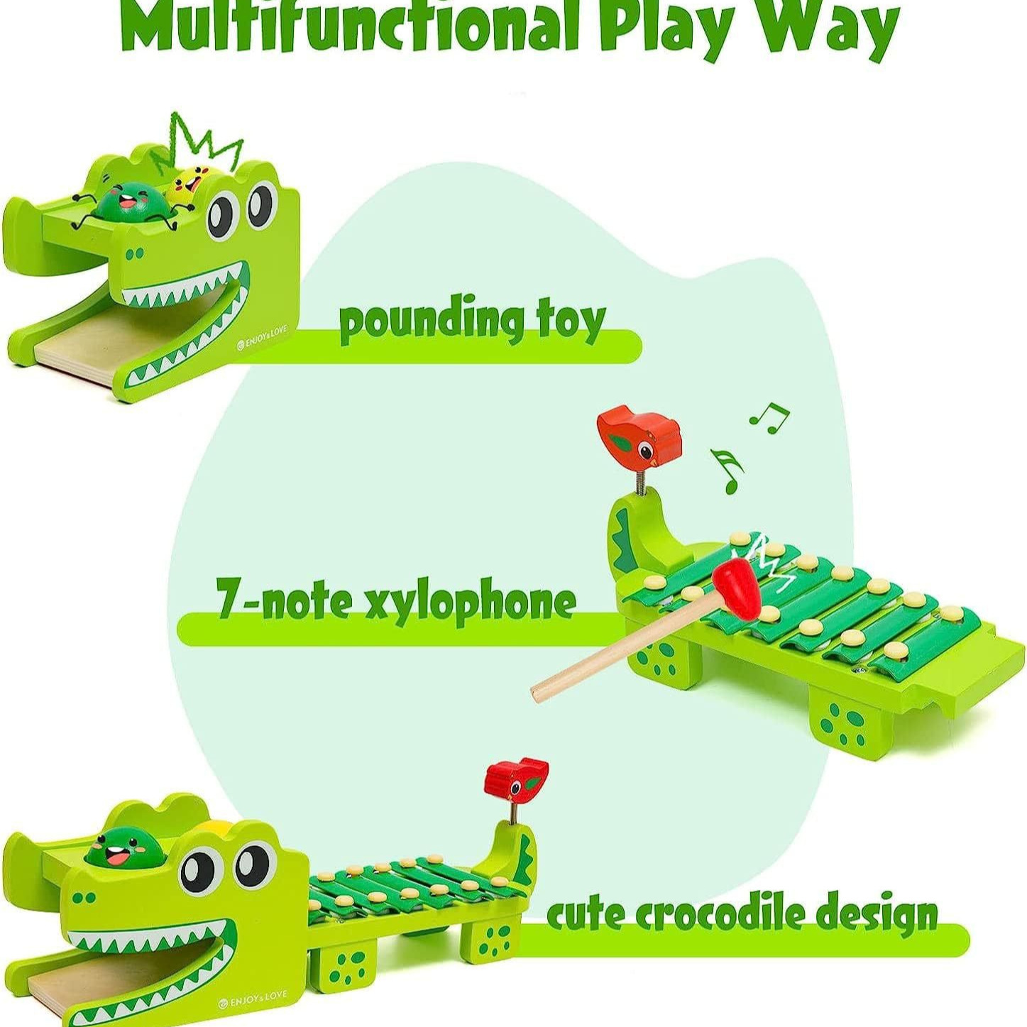 Montessori Wooden Crocodile Xy - Kids Toys Xylophone recension och pris