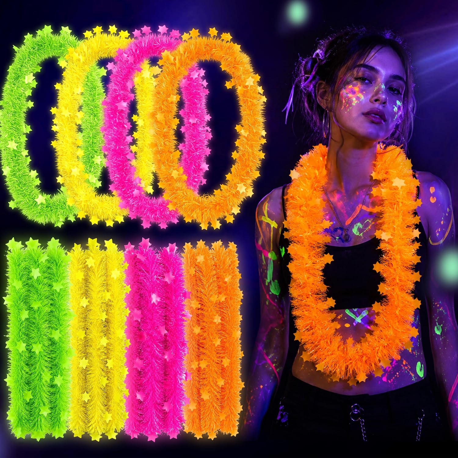 5-Star Lei Necklace Tassel Gar - Glow In Dark Stars recension och pris