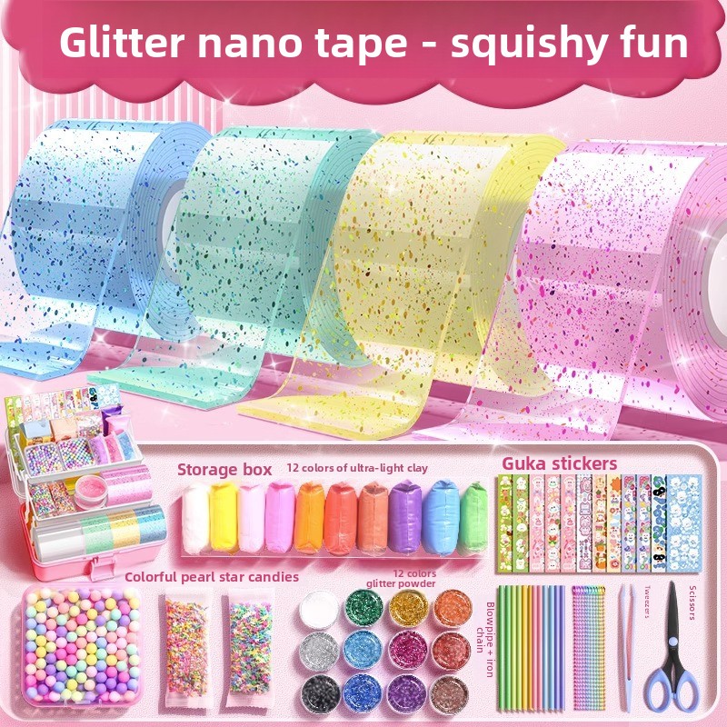 Glitter Nano Glue Set Bubble B - Slime Making Kit recension och pris