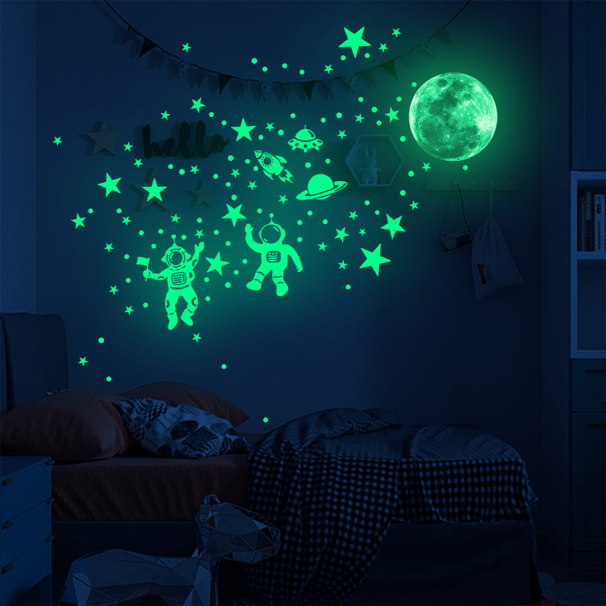 Luminous Moon Stars Wall Stick - Glow In Dark Stars recension och pris